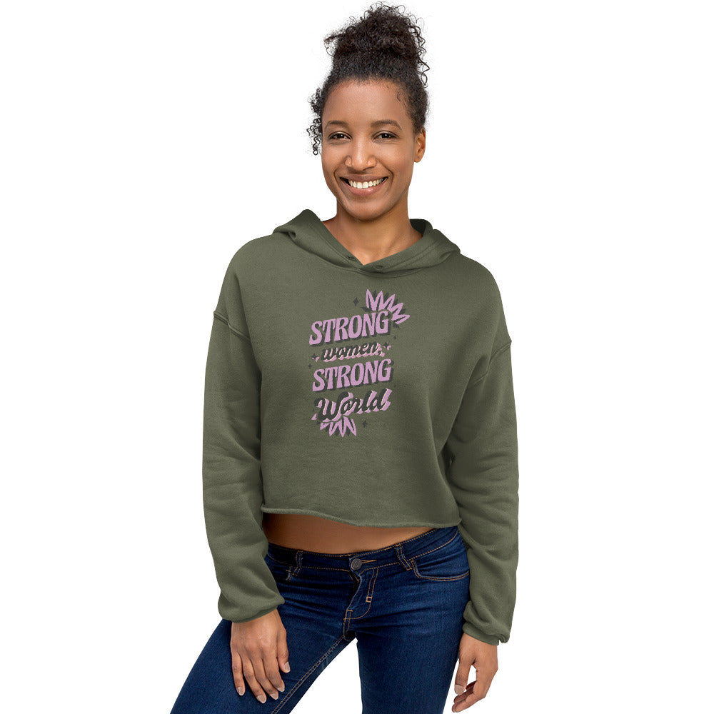 Strong Women Crop Hoodie